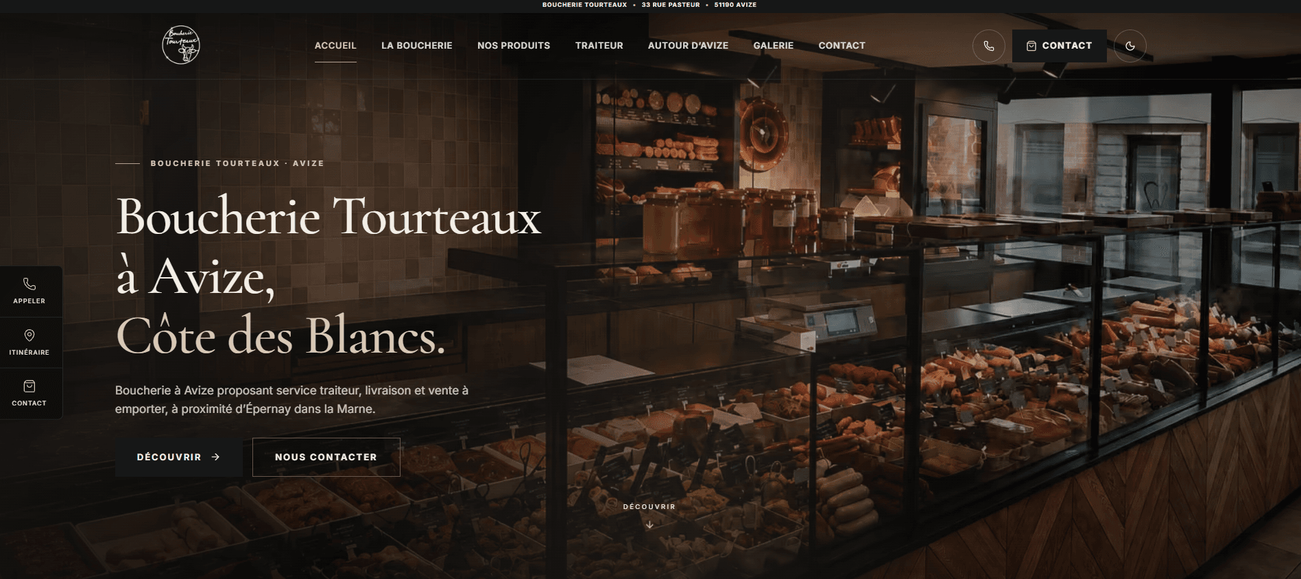 Aperçu du site de la Boucherie Tourteaux